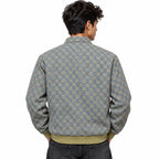 Grey & Beige GG Monogram Jacquard Knit Zip-Up Jacket