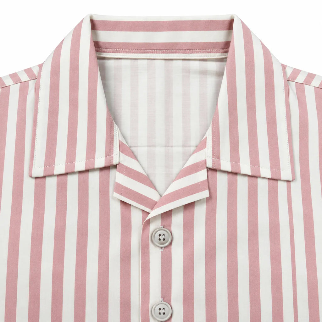 Unisex Pink & White Vertical Stripe Utility Shirt