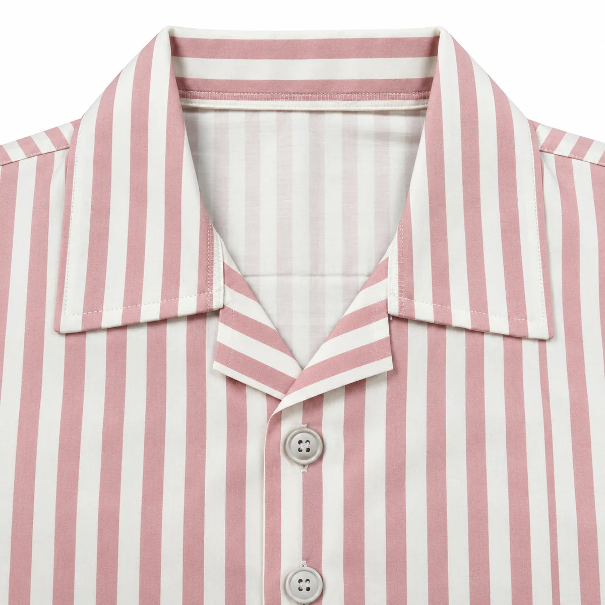 Unisex Pink & White Vertical Stripe Utility Shirt