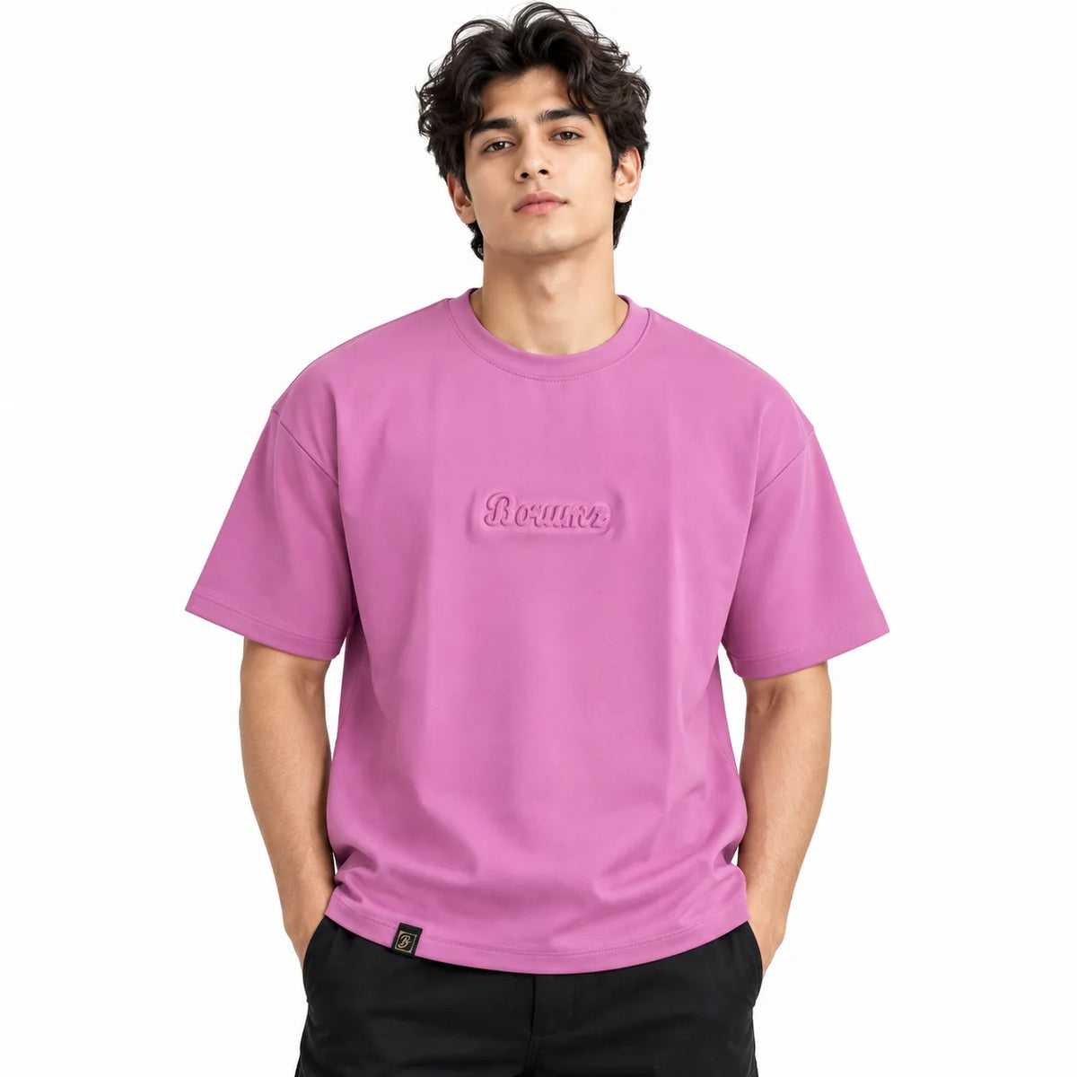 Borumz Essentials 300 GSM Scuba Drop Shoulder T-Shirt - Muted Pink