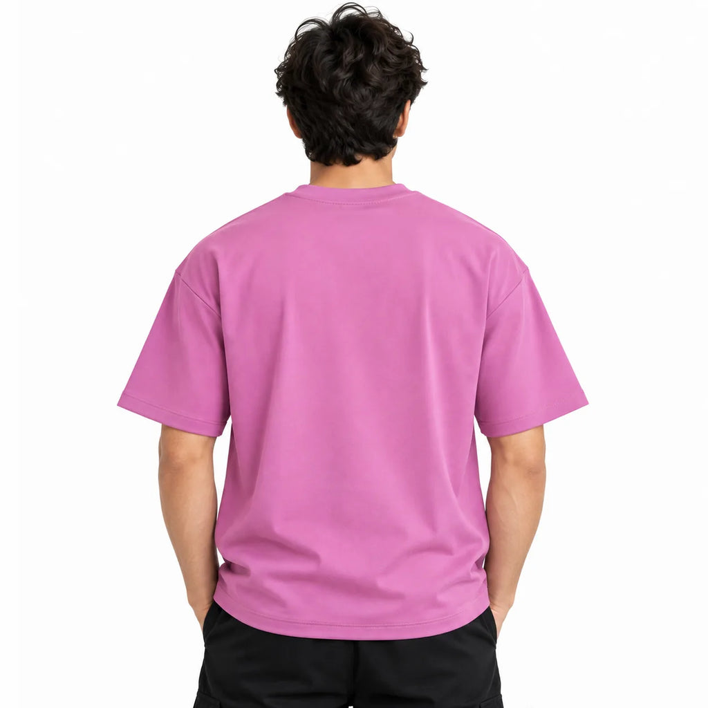 Borumz Essentials 300 GSM Scuba Drop Shoulder T-Shirt - Muted Pink