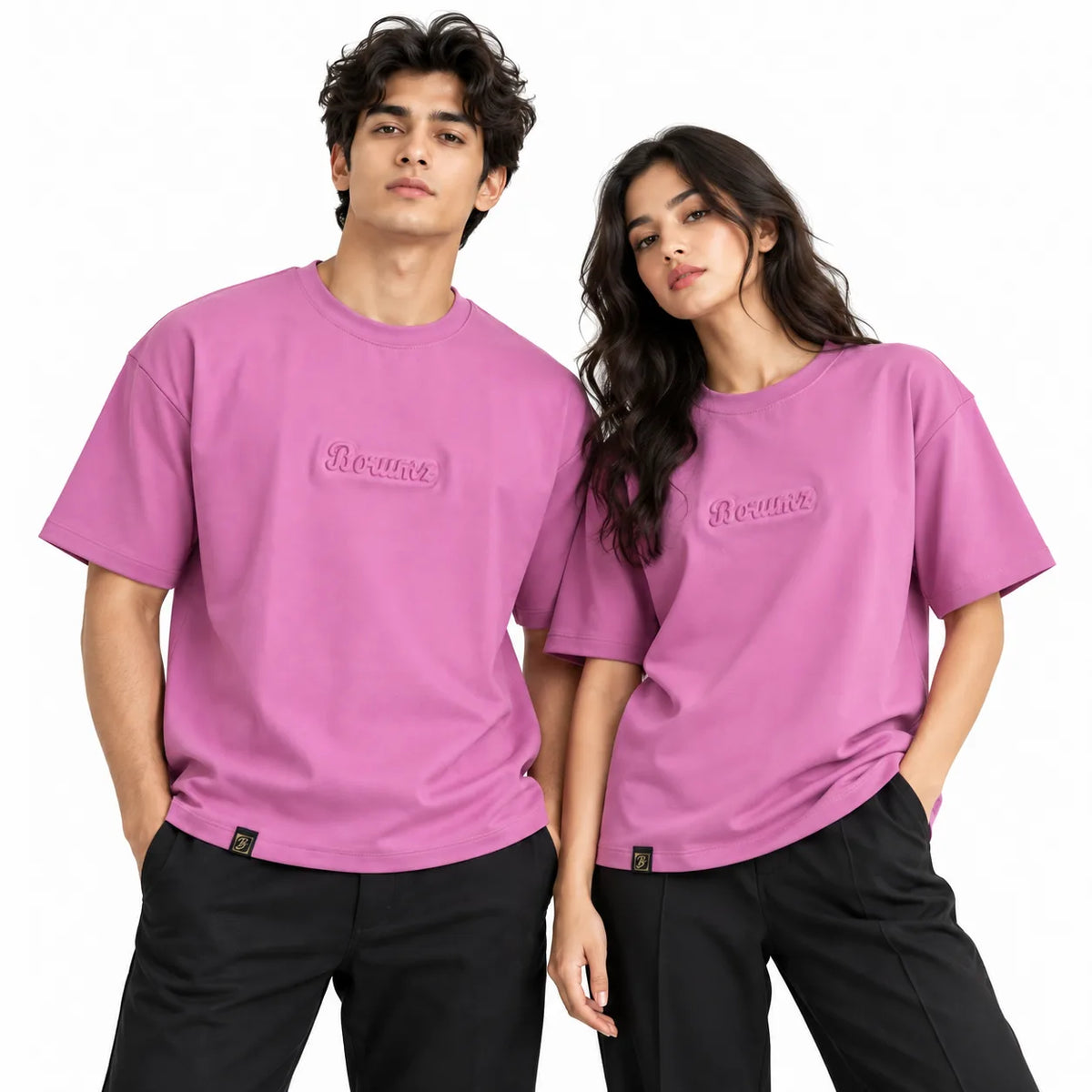Borumz Essentials 300 GSM Scuba Drop Shoulder T-Shirt - Muted Pink