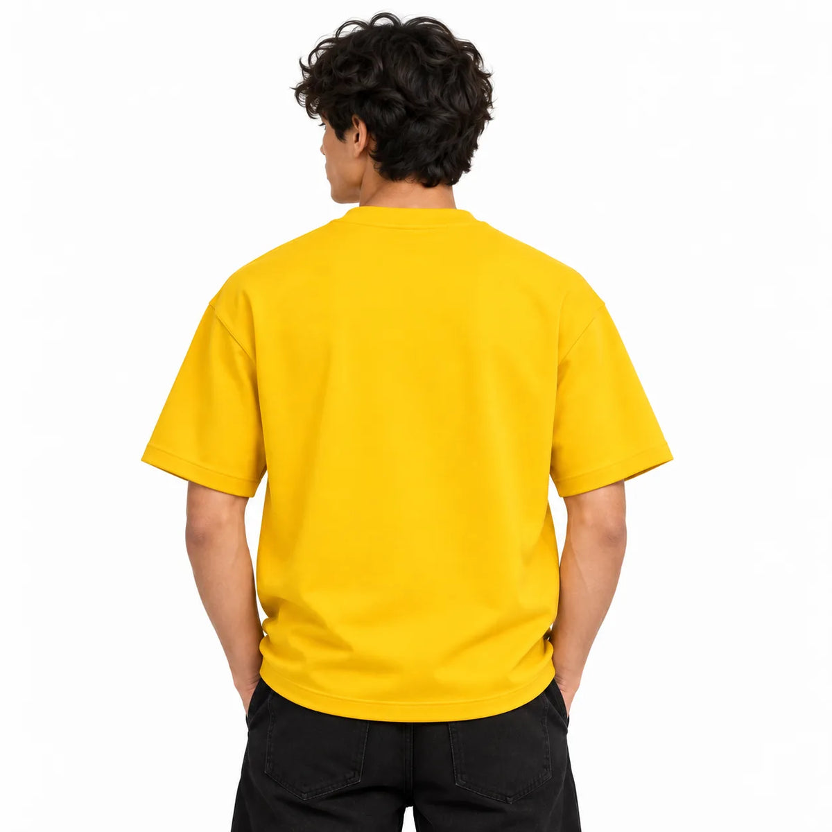 Borumz Essentials 300 GSM Scuba Drop Shoulder T-Shirt- Mustard Yellow