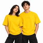 Borumz Essentials 300 GSM Scuba Drop Shoulder T-Shirt- Mustard Yellow