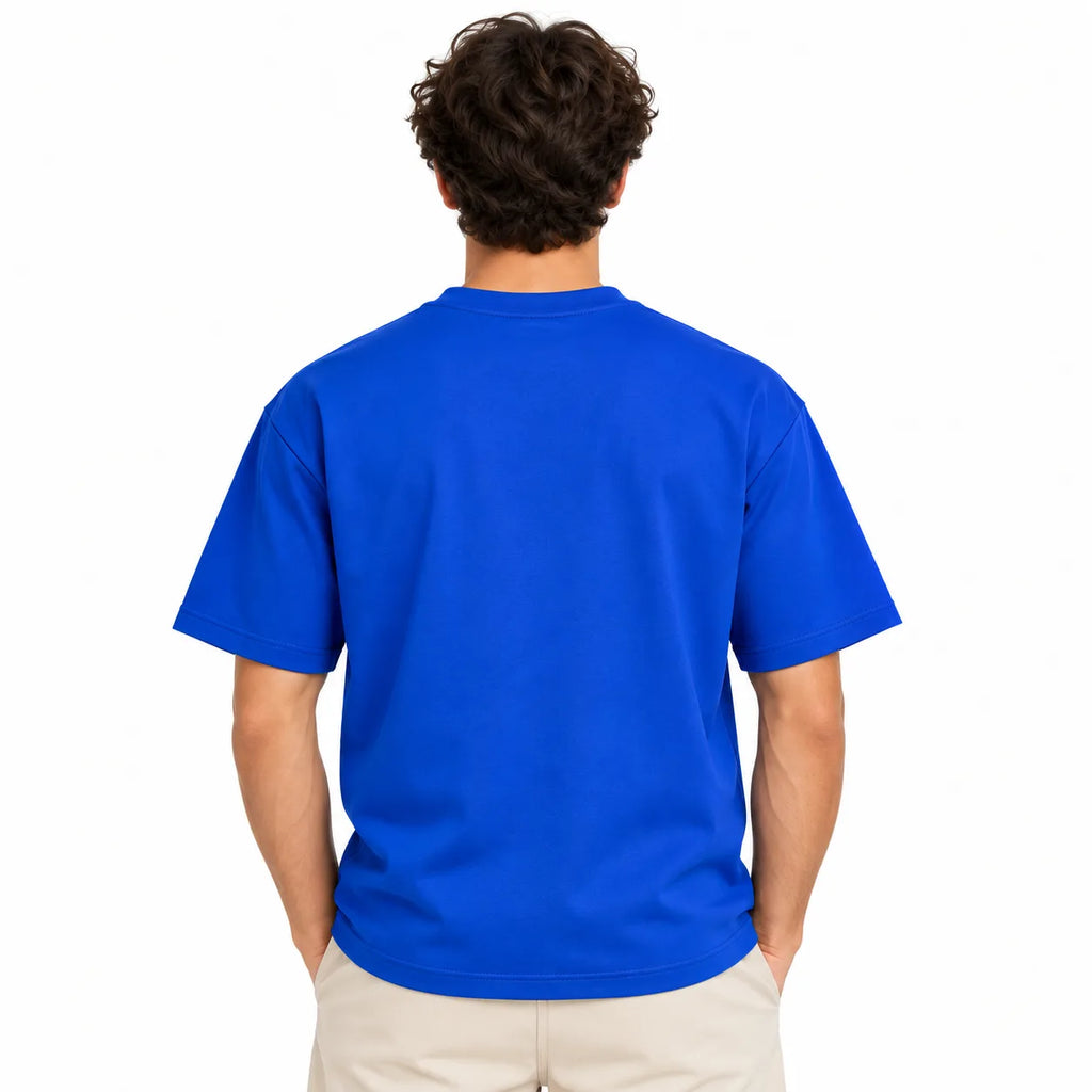 Borumz Essentials 300 GSM Scuba Drop Shoulder T-Shirt - Royal Blue