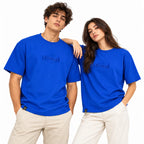 Borumz Essentials 300 GSM Scuba Drop Shoulder T-Shirt - Royal Blue