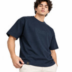 Borumz Essentials 300 GSM Scuba Drop Shoulder T-Shirt - Dark Navy