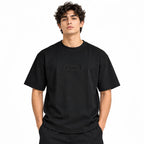 Borumz Essentials 300 GSM Scuba Drop Shoulder T-Shirt - Jet Black