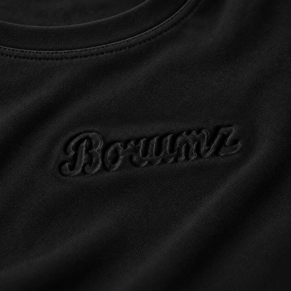 Borumz Essentials 300 GSM Scuba Drop Shoulder T-Shirt - Jet Black