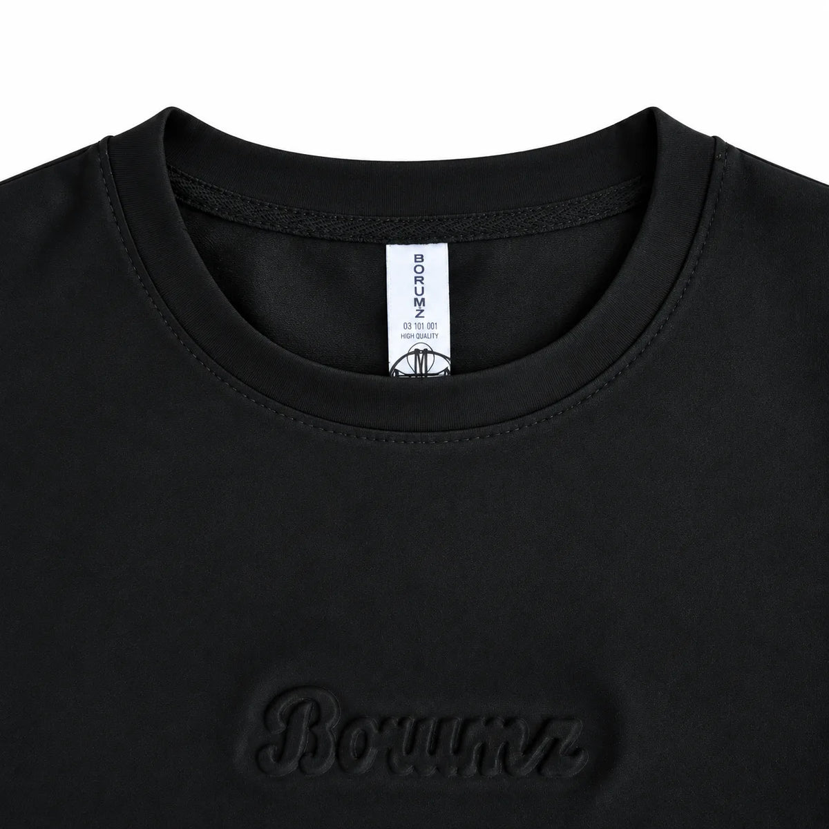 Borumz Essentials 300 GSM Scuba Drop Shoulder T-Shirt - Jet Black