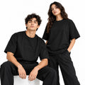 Borumz Essentials 300 GSM Scuba Drop Shoulder T-Shirt - Jet Black